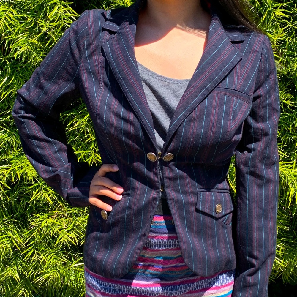 G by Guess dark blue pinstripe blazer